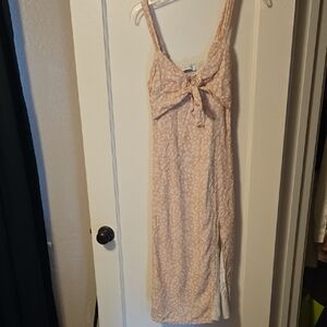 Pink Floral Midi Dress